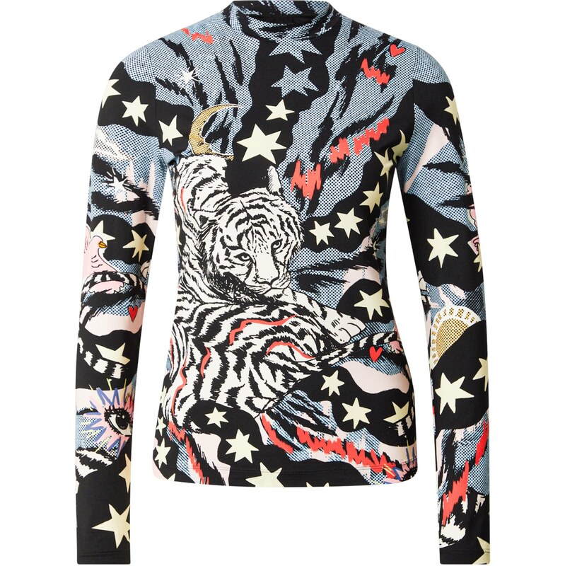 Marc Cain Tričko pastelovo modrá / svetložltá / jasne červená / čierna 66859052