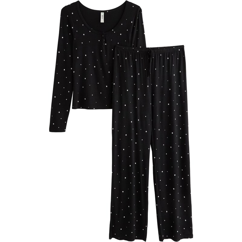 Lindex Pyžamo čierna / biela 66859115