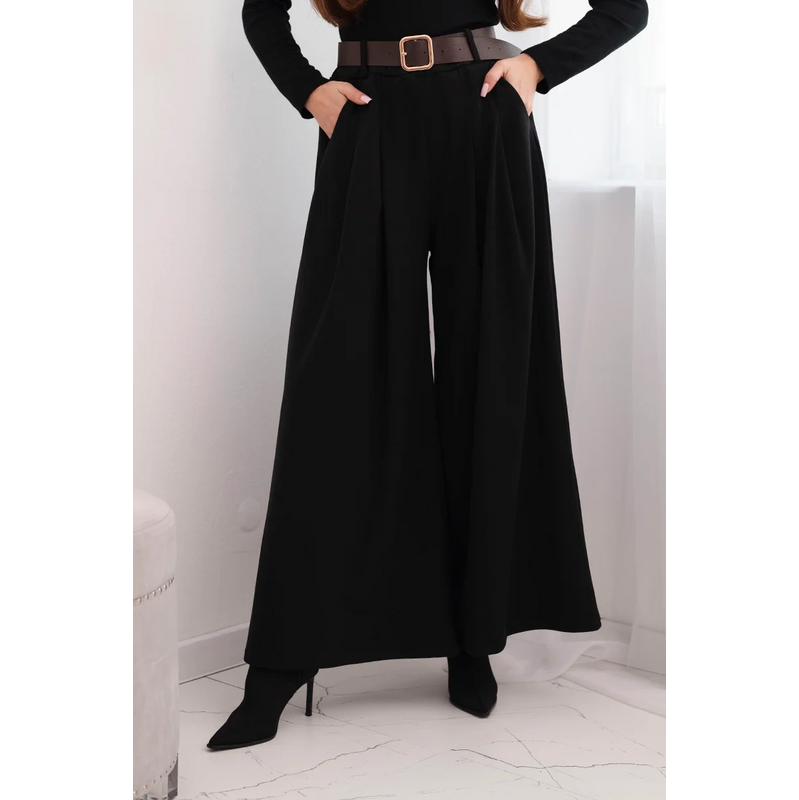 Kesi Dámske nohavice 1804 so širokou nohavicou a opaskom 68161375