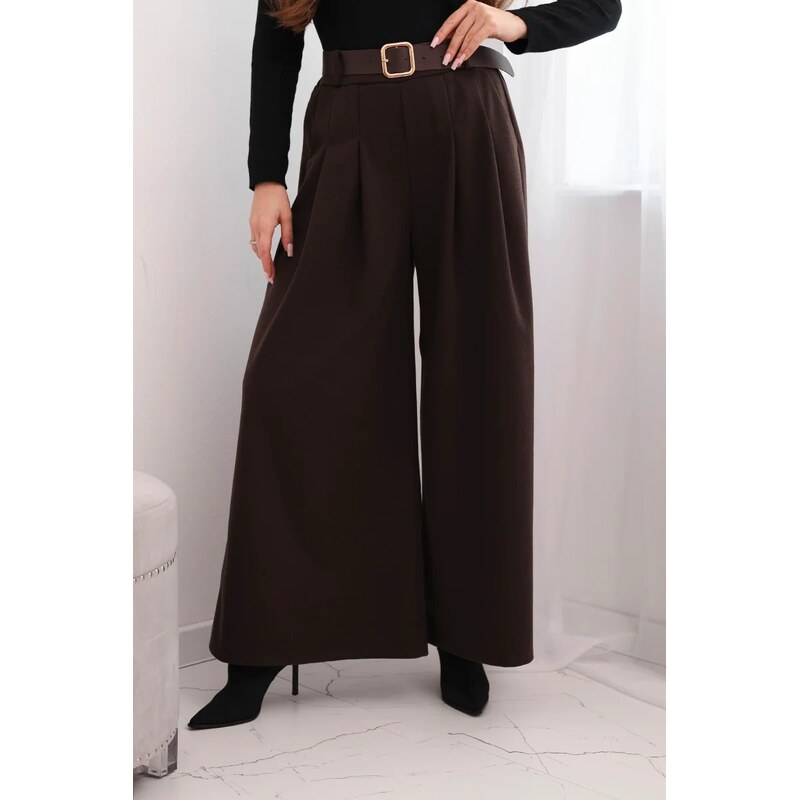 Kesi Dámske nohavice 1804 so širokou nohavicou a opaskom 68161376