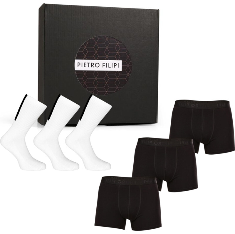 Pánska darčeková sada 3PACK boxerky a 3PACK športové ponožky Pietro 66862247