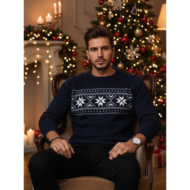 Dstreet Módny granátový sveter s jedinečným vzorom 60633900