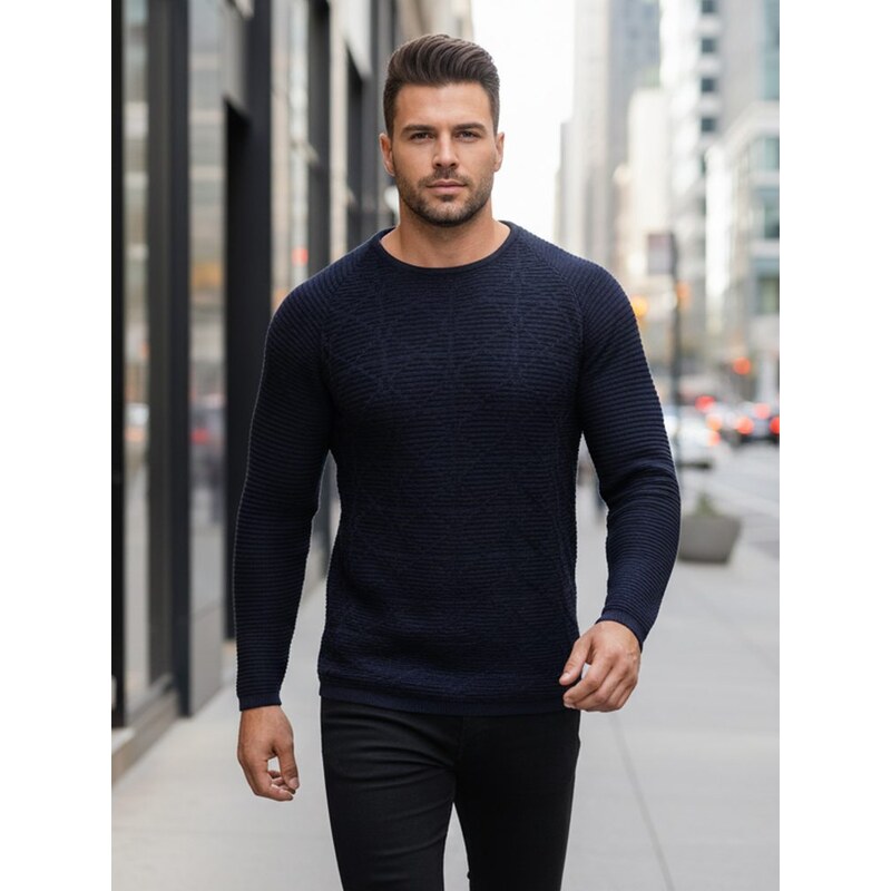 Dstreet Granátový pletený sveter so vzorom 66863046