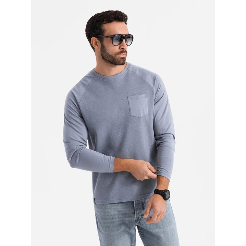 Ombre Clothing Pánske tričko s dlhým rukávom a vreckom om-lscl-0109 66863060