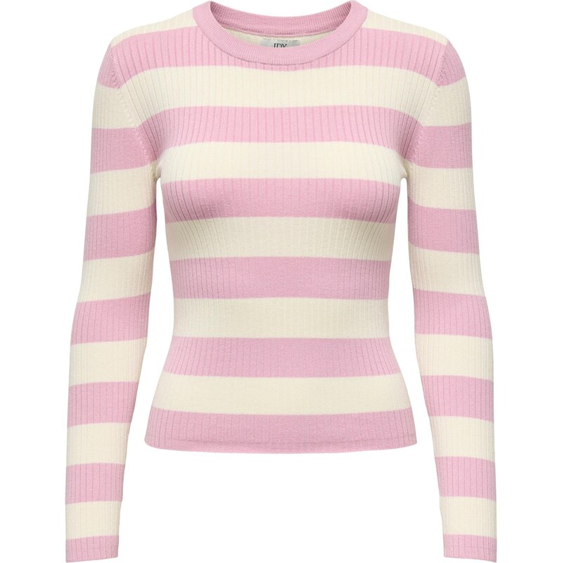 JDY Sveter JDYPLUM ružová / biela 66865784