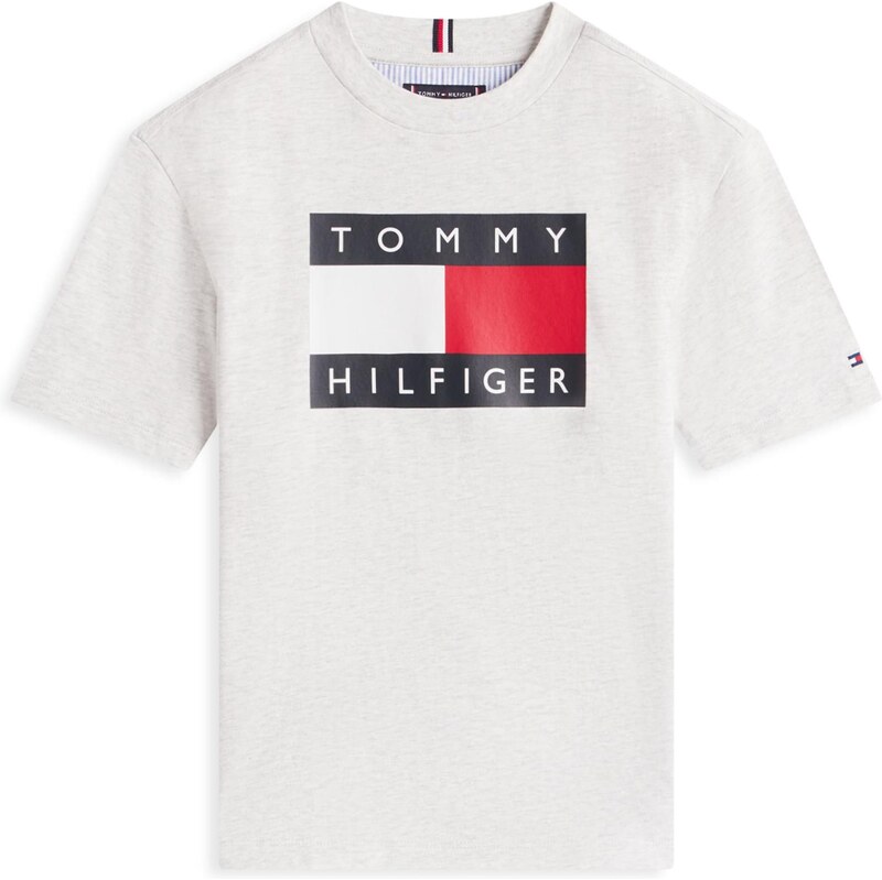 TOMMY HILFIGER Tričko HERITAGE svetlosivá / červená / čierna / biela 66865838