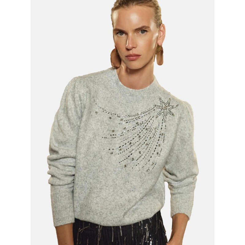 love & roses Sveter sivá / strieborná 66865897