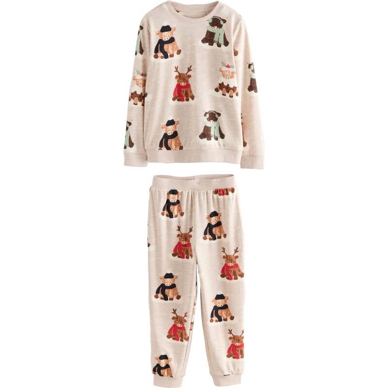 Next Pyžamo telová / tmavohnedá / mätová / červená 66865950