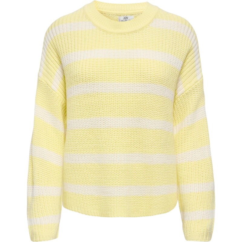 JDY Oversize sveter JDYJUSTY svetložltá / biela 66865987
