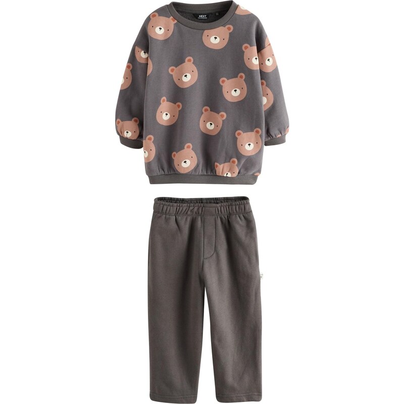 Next Joggingová súprava hnedá / tmavosivá / čierna / biela 66866029