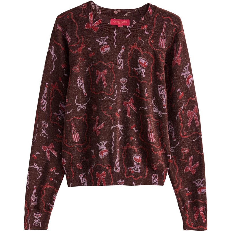 Next Sveter čokoládová / ružová / červená 66866001