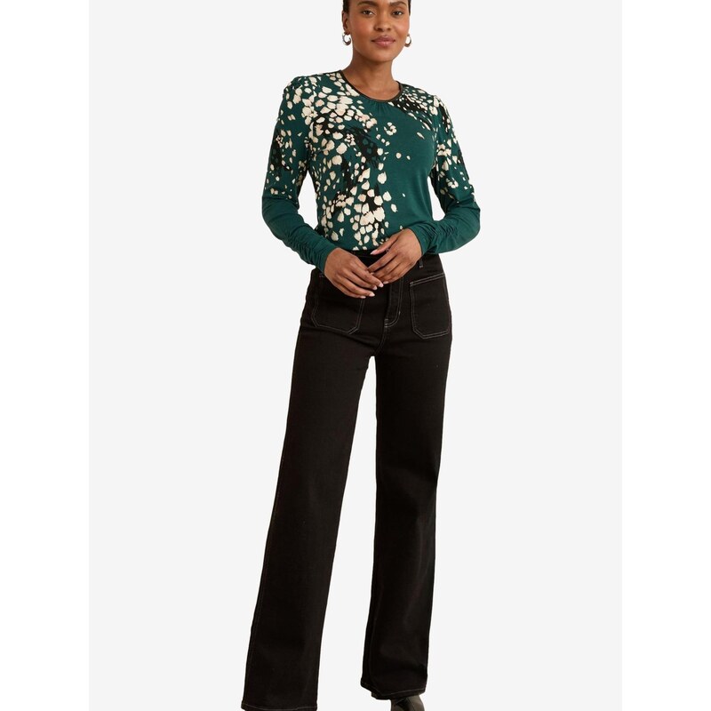 love & roses Blúzka krémová / tmavozelená / čierna 66866074