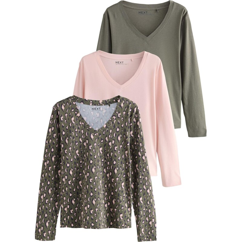 Next Tričko kaki / ružová / čierna 66866144