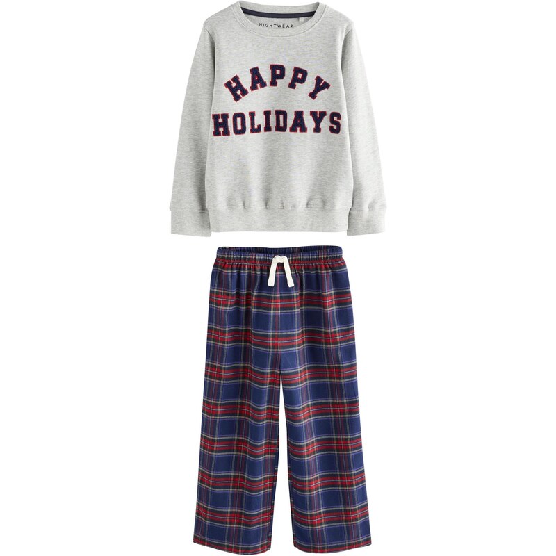 Next Pyžamo námornícka modrá / sivá / červená 66866225