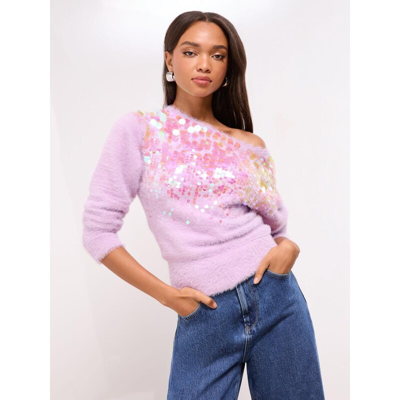 Lipsy Sveter svetložltá / slivková / ružová 66866334