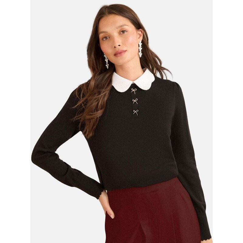 love & roses Sveter zlatá / čierna / biela 66866397