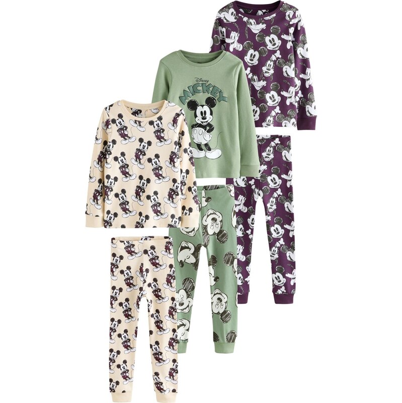 Next Pyžamo piesková / svetlozelená / baklažánová 66866521