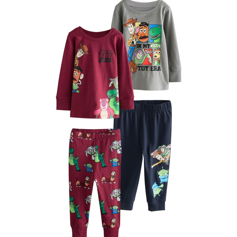 Next Pyžamo námornícka modrá / sivá / zelená / vínovo červená 66866523