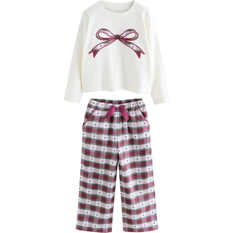 Next Pyžamo béžová / tmavozelená / červená / prírodná biela 66866604