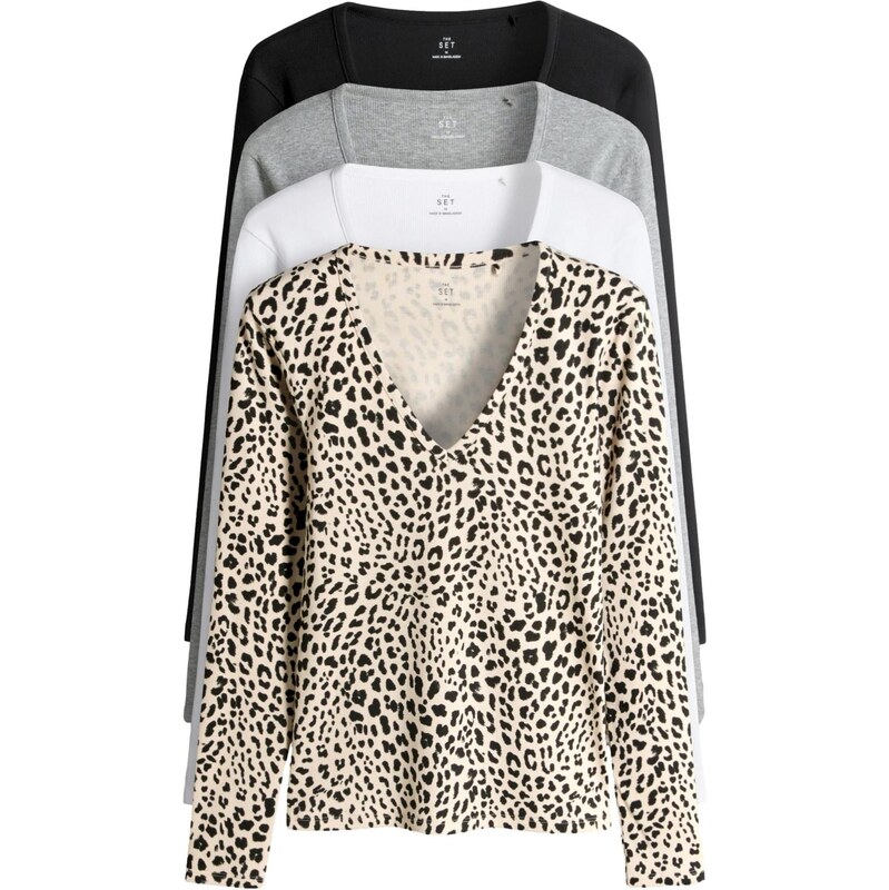 The Set Tričko béžová / krémová / sivá / čierna 66867181