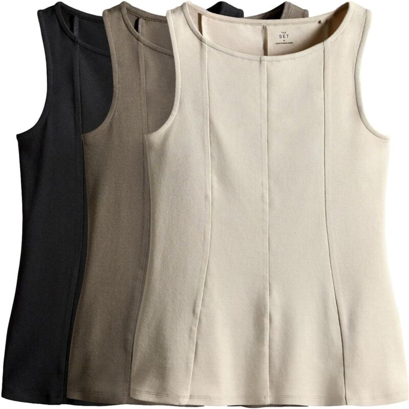 The Set Top olivová / čierna / biela 66867284