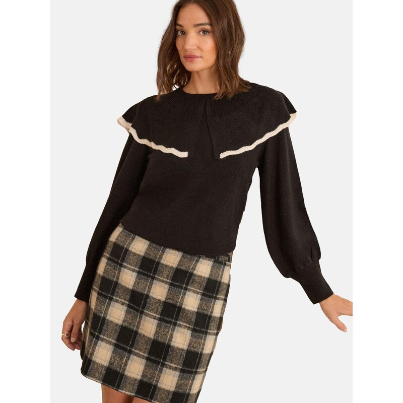 love & roses Sveter čierna / biela ako vlna 66867327