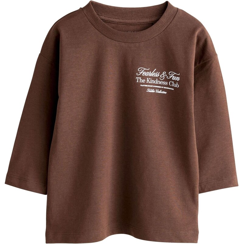 Next Tričko hnedá / biela 66867403