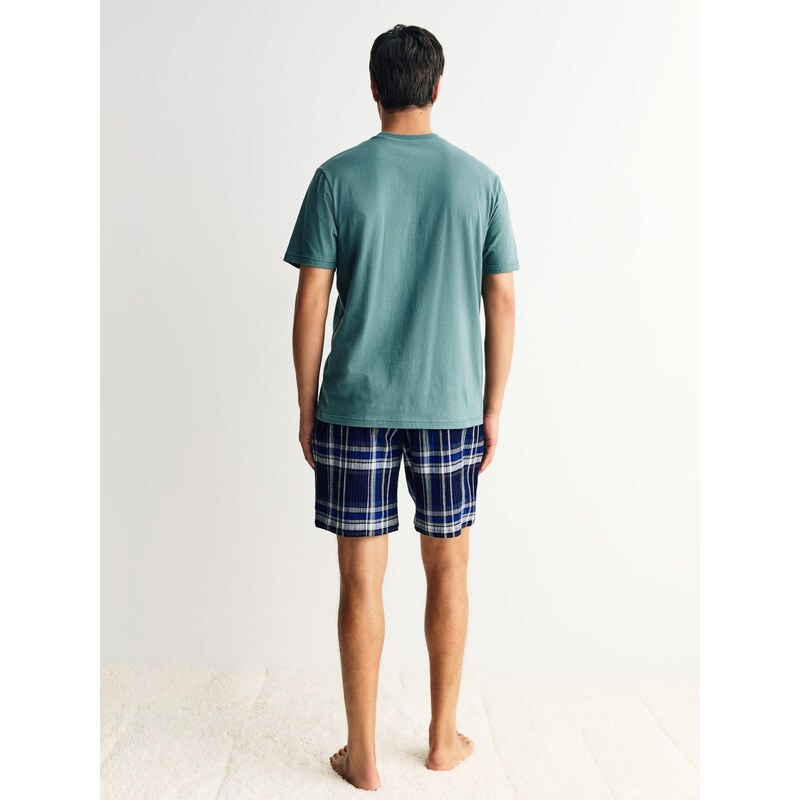 Next Krátke pyžamo modrá / námornícka modrá / modrozelená / sivá / 66867429