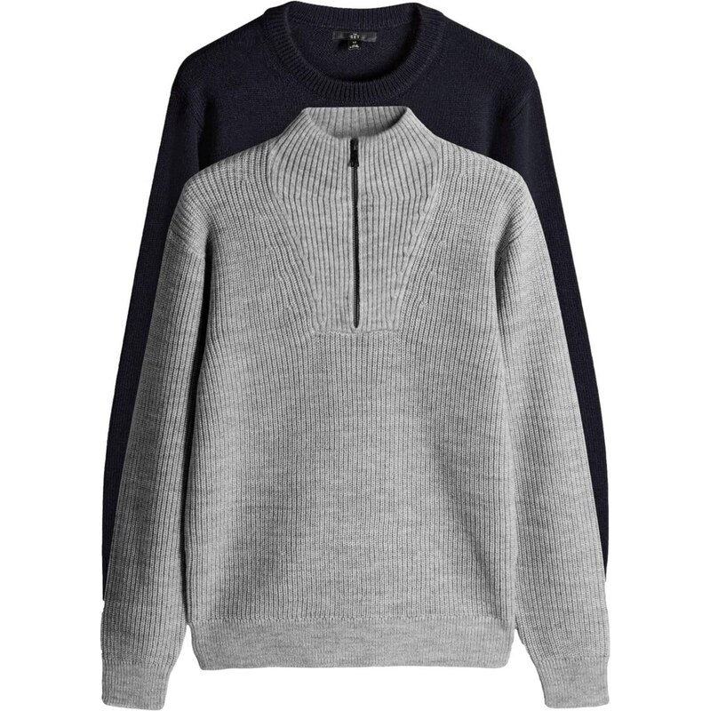 The Set Sveter námornícka modrá / sivá melírovaná 66867828