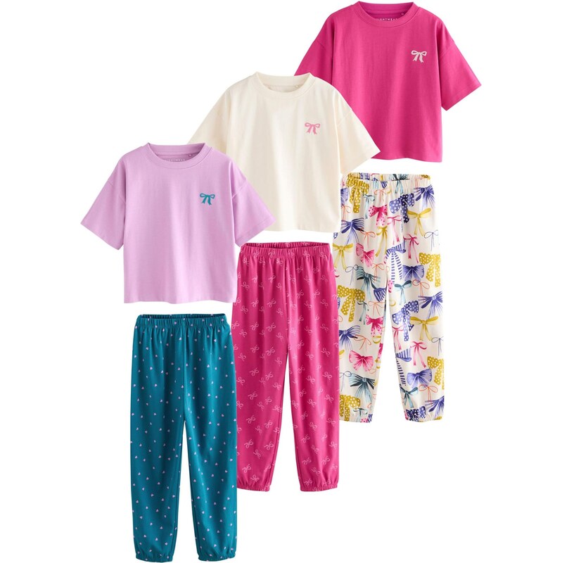 Next Pyžamo nebielená / petrolejová / eozín / tmavoružová 66867903