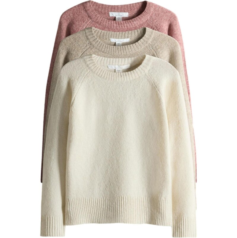 The Set Sveter béžová melírovaná / červená melírovaná / biela ako vlna 66868012