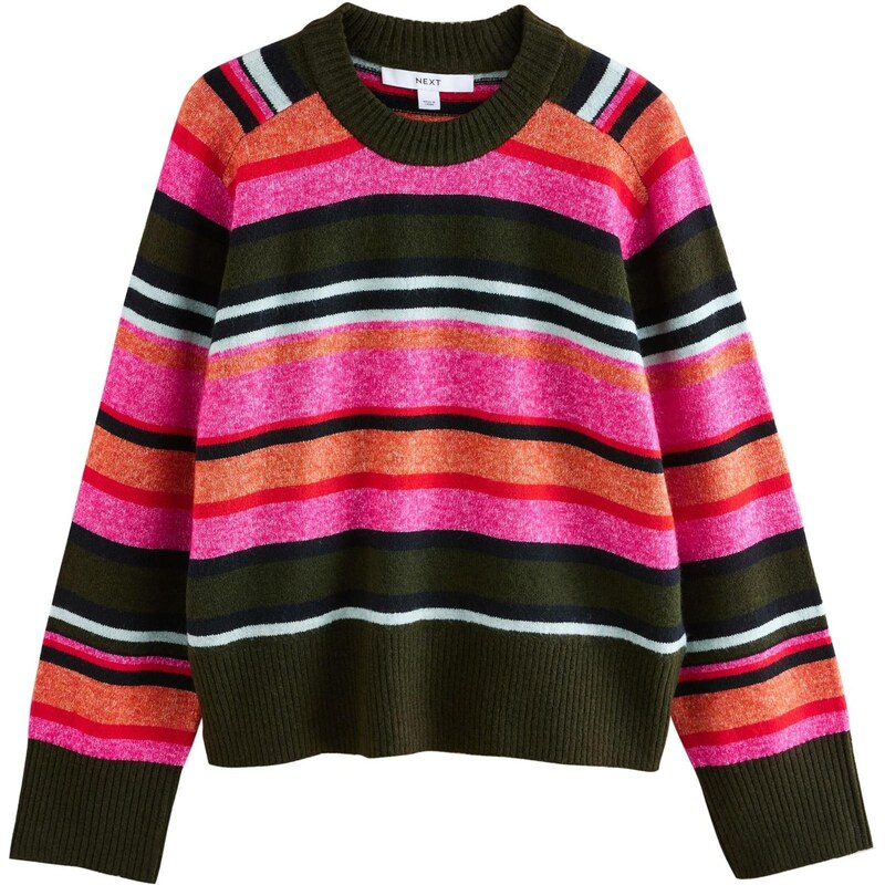 Next Sveter olivová / tmavooranžová / ružová 66868194