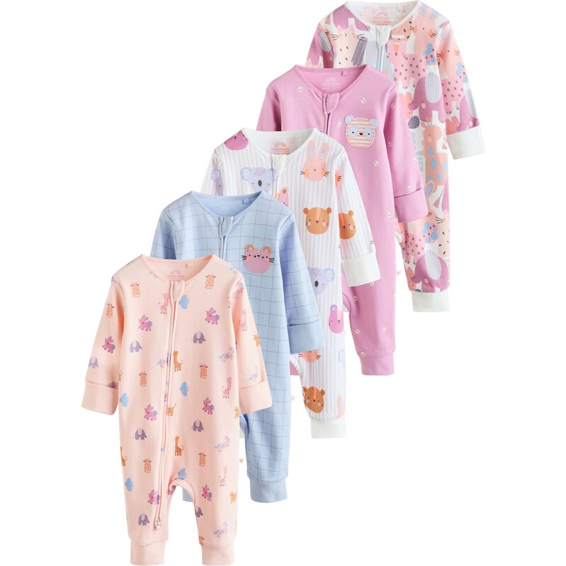 Next Pyžamo nebesky modrá / ružová / púdrová / biela 66868301