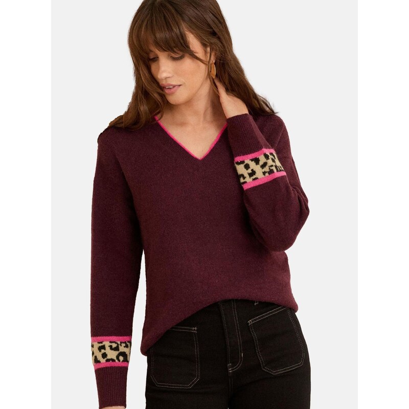 love & roses Sveter béžová / hnedá / slivková / ružová 66868336