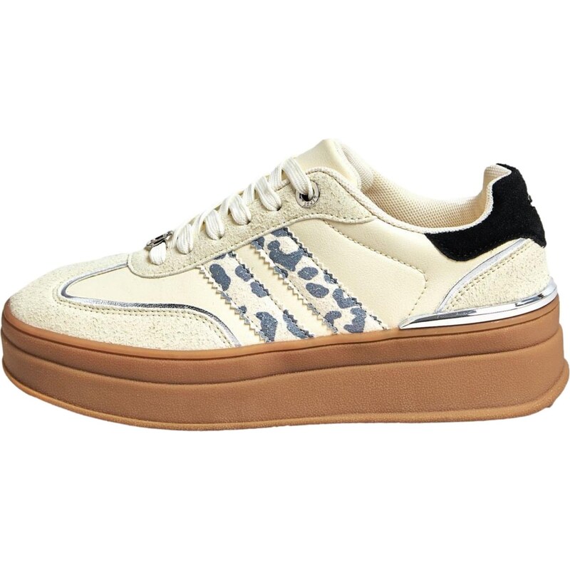 Lipsy Nízke tenisky sivá / čierna / biela ako vlna 66868341