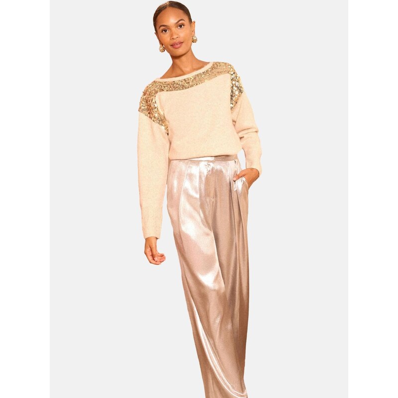 love & roses Sveter béžová melírovaná / zlatá 66868395