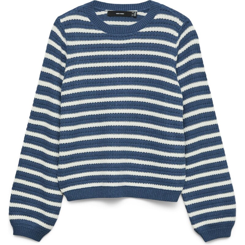 VERO MODA Sveter VMGORGEOUS modrá denim / biela 66868456