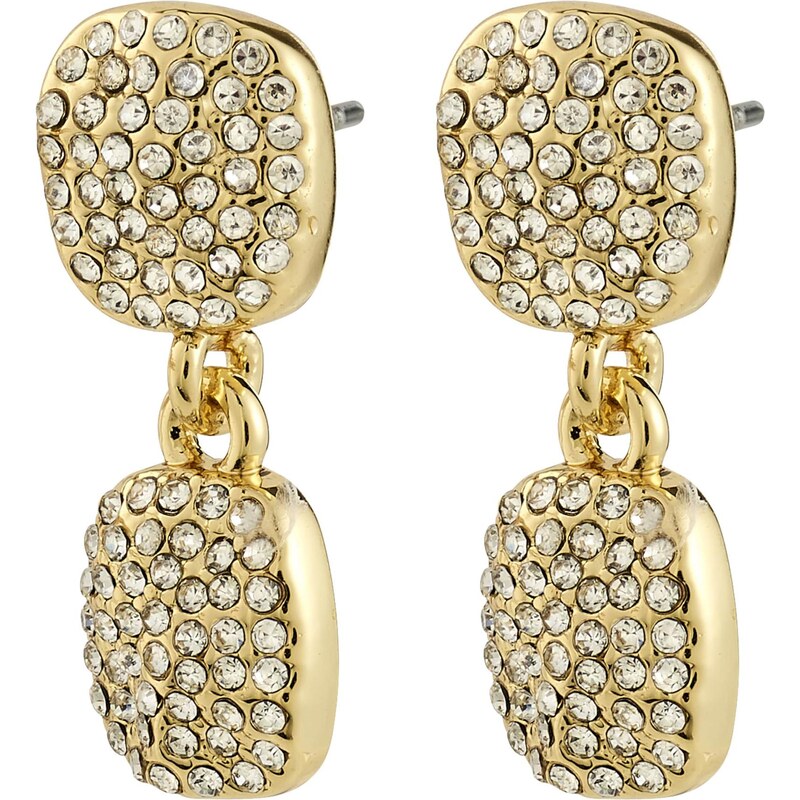 Pilgrim Náušnice Ember zlatá / priehľadná 66868467