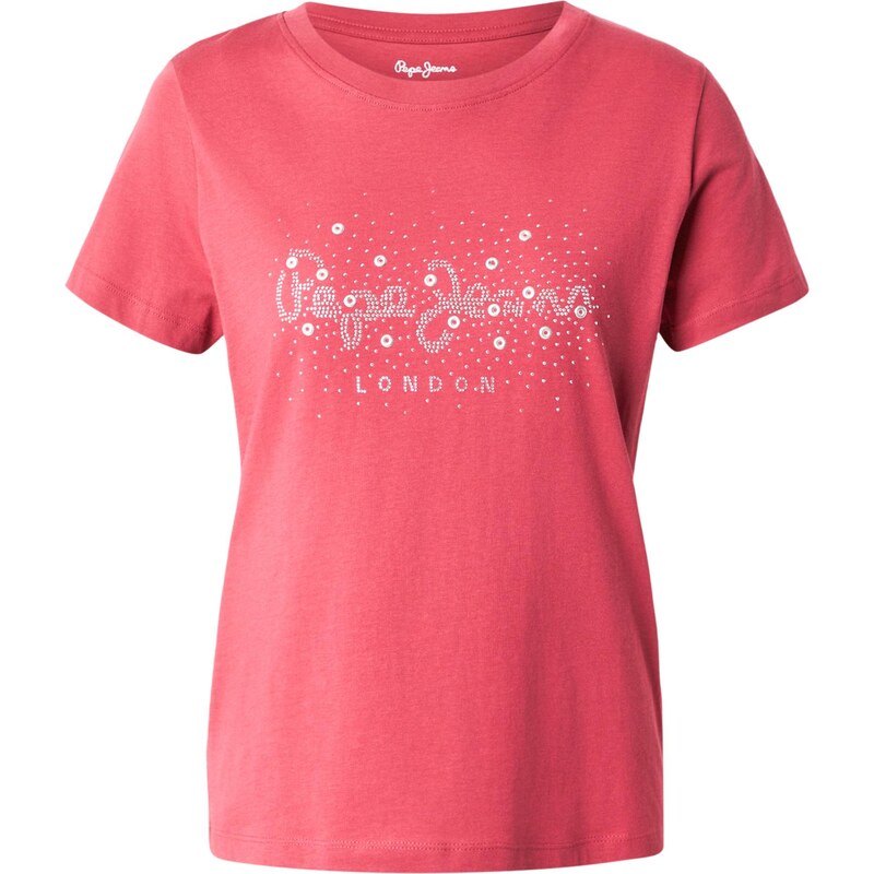 Pepe Jeans Tričko Brady malinová / šedobiela 66868545