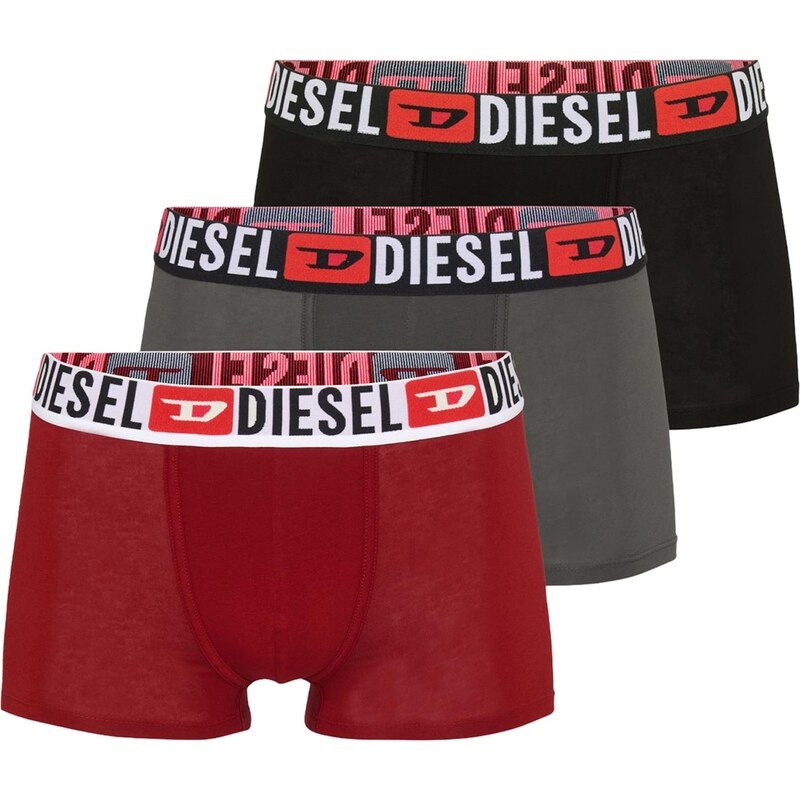 DIESEL Boxerky Damien tmavosivá / ohnivo červená / čierna / biela 66868593