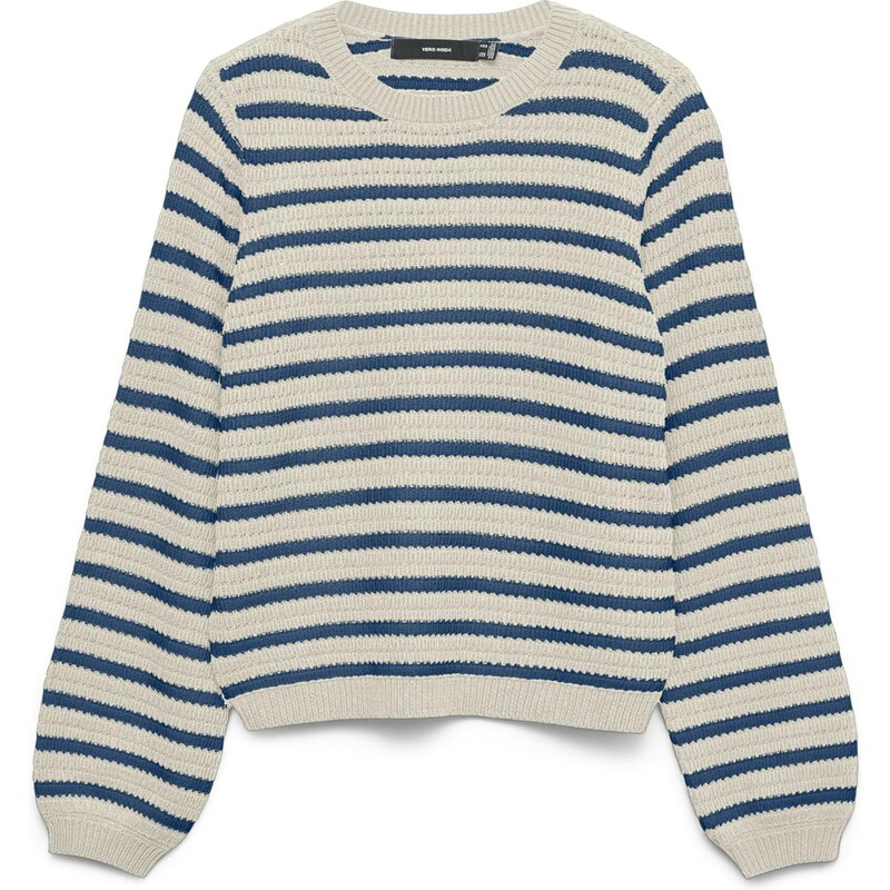 VERO MODA Sveter VMGORGEOUS slonová kosť / námornícka modrá 66868598