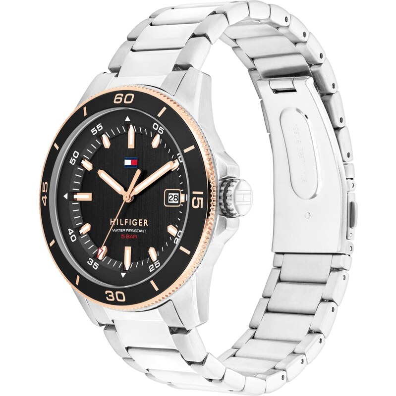 TOMMY HILFIGER Analógové hodinky REMY zlatá / čierna / strieborná 66868675
