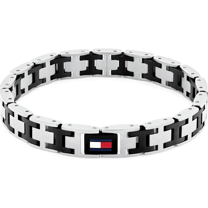 TOMMY HILFIGER Náramok H-Link čierna / strieborná 66868687