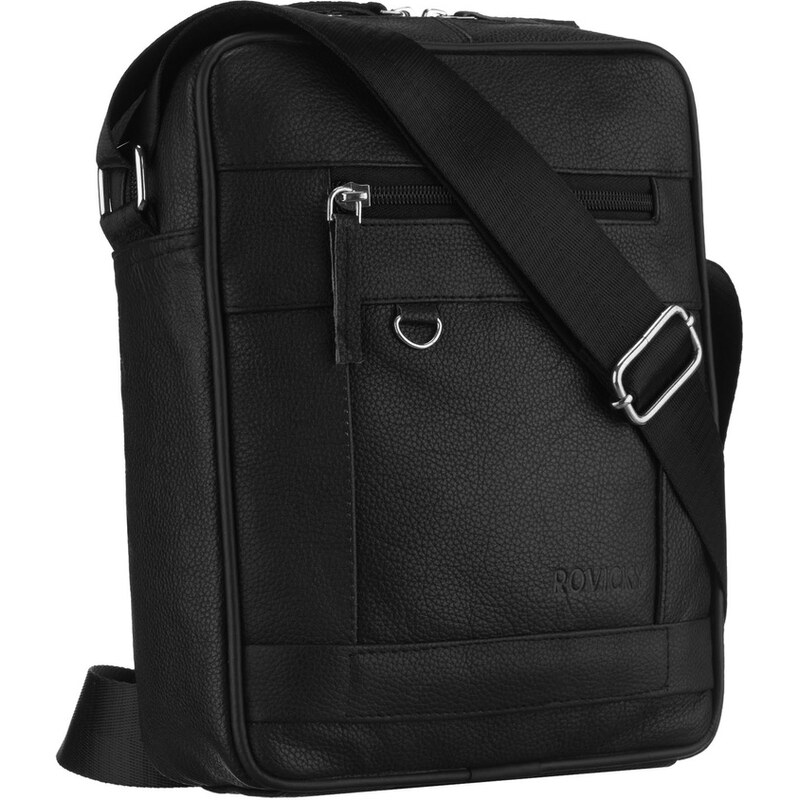 Pánska čierna kožená crossbody taška Rovicky – elegantná a praktická 66864899