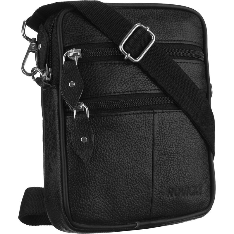 Pánska malá kožená crossbody taška v čiernej farbe - Rovicky 66864898