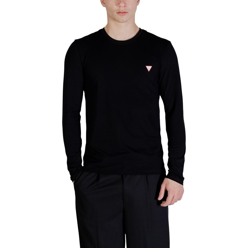 Čierne tričko Guess s dlhým rukávom 66872519