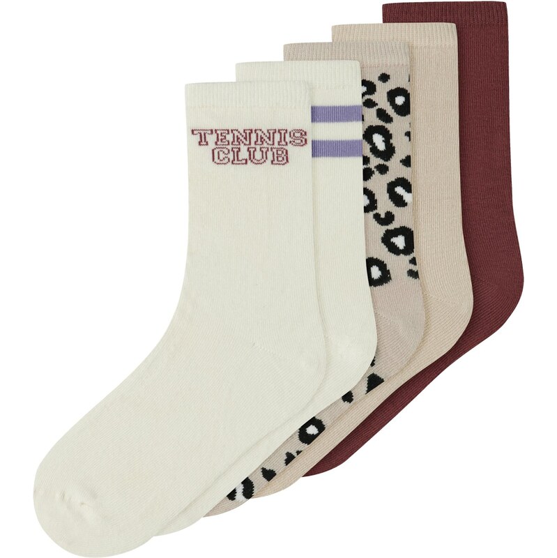 NAME IT Ponožky NKFVILDE tmavošedá / tmavočervená / čierna / biela 66875498