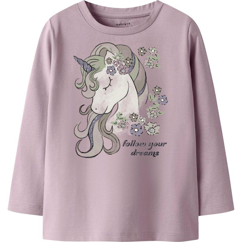 NAME IT Tričko NMFTULINEA krémová / striebornosivá / svetlozelená / 66875504