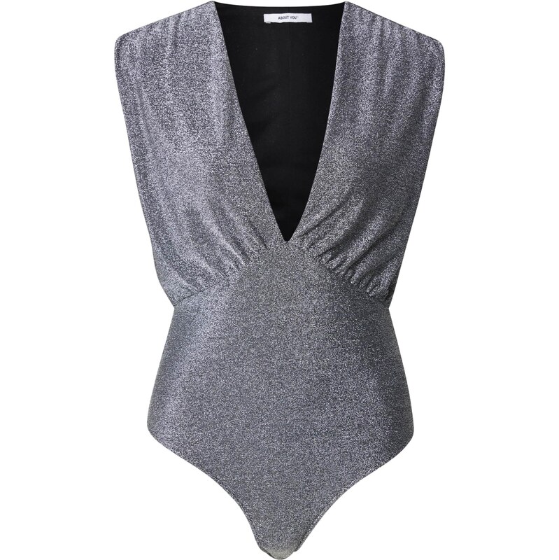 ABOUT YOU Košeľové body Ivana čierna / strieborná 66875560