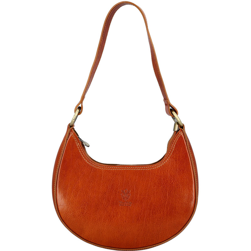 Dámska kožená kabelka na rameno koňaková - Delami Vera Pelle Anissa 66890738